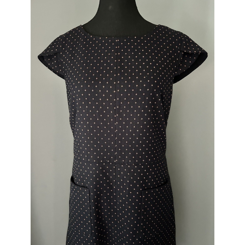 Women's Dex The Suit Shop New York Brand Dress Navy Pockets Size M A Line - Picture 3 of 9